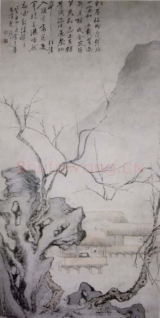 清 华喦《梅花书屋图》书画作品