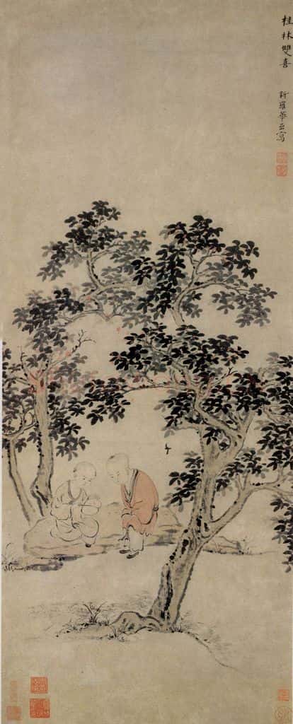 清 华喦《桂林双喜图》书画作品