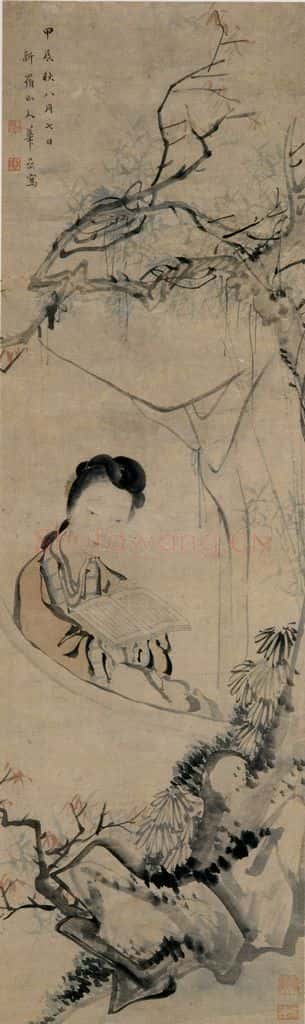 清 华喦《仕女图》书画作品