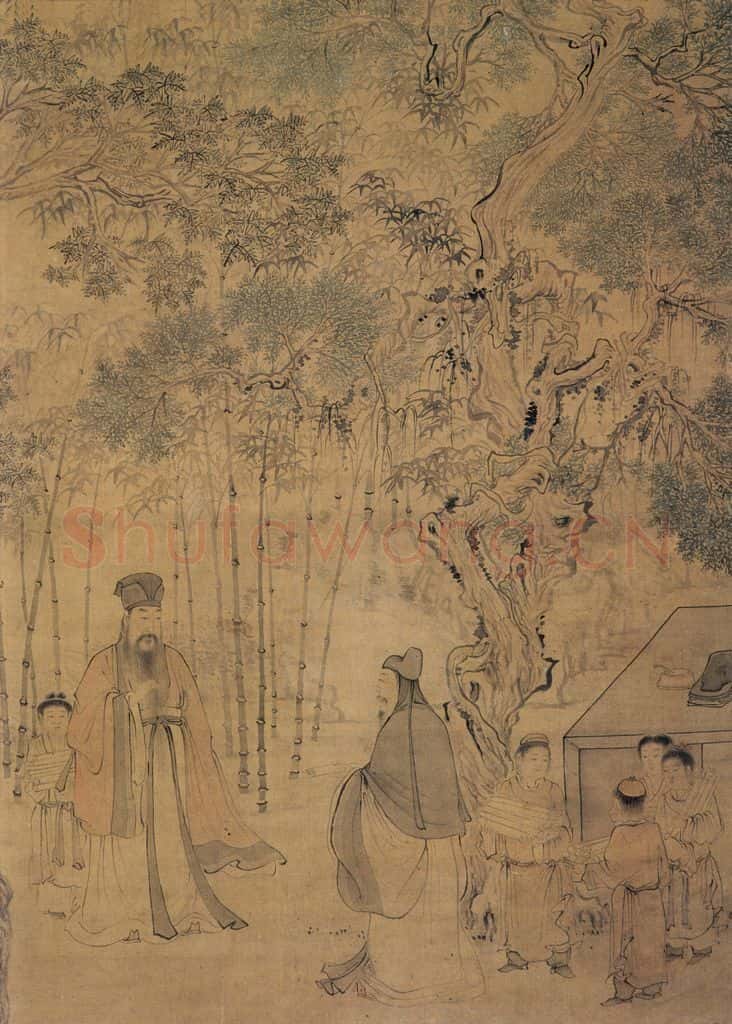 清 华喦《苏米对书图》书画作品