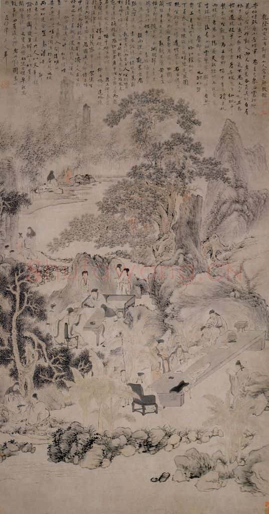 清 华喦《西园雅集图》书画作品