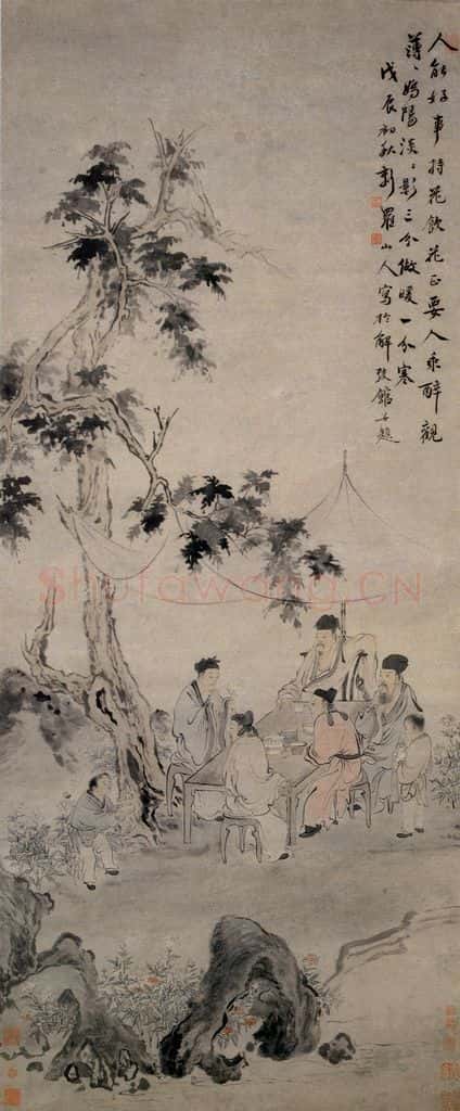 清 华喦《春宴图》书画作品