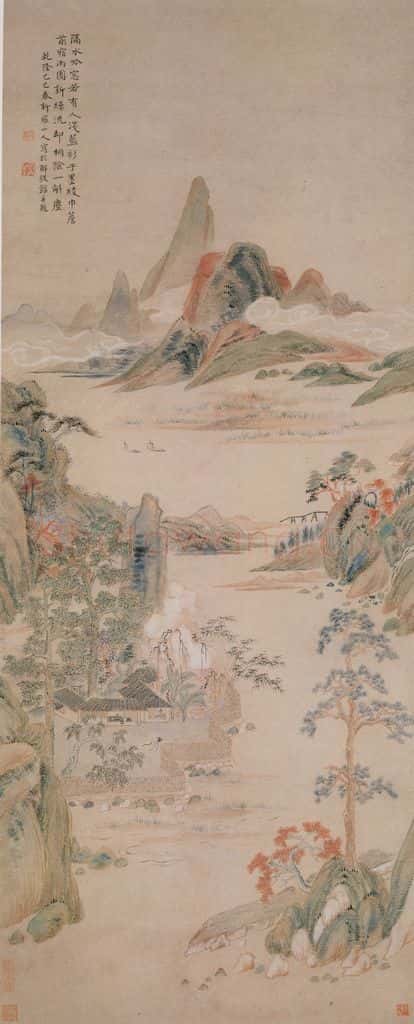 清 华喦《隔水吟窗图》书画作品