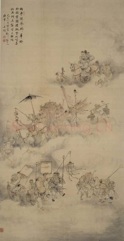 清 华喦《钟旭嫁妹图》书画作品