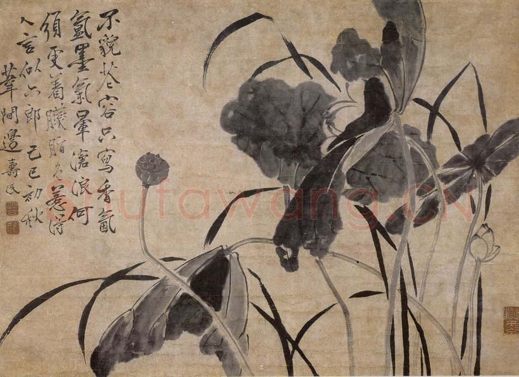 1749年 边寿民《墨荷图》书画作品