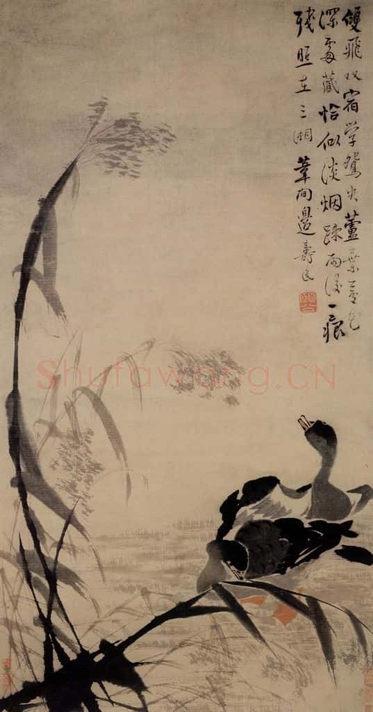  边寿民《芦雁图》书画作品