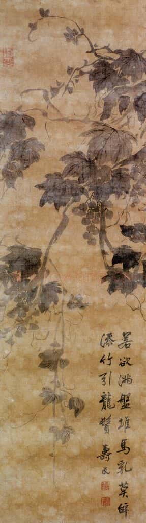 边寿民《墨葡萄》书画作品