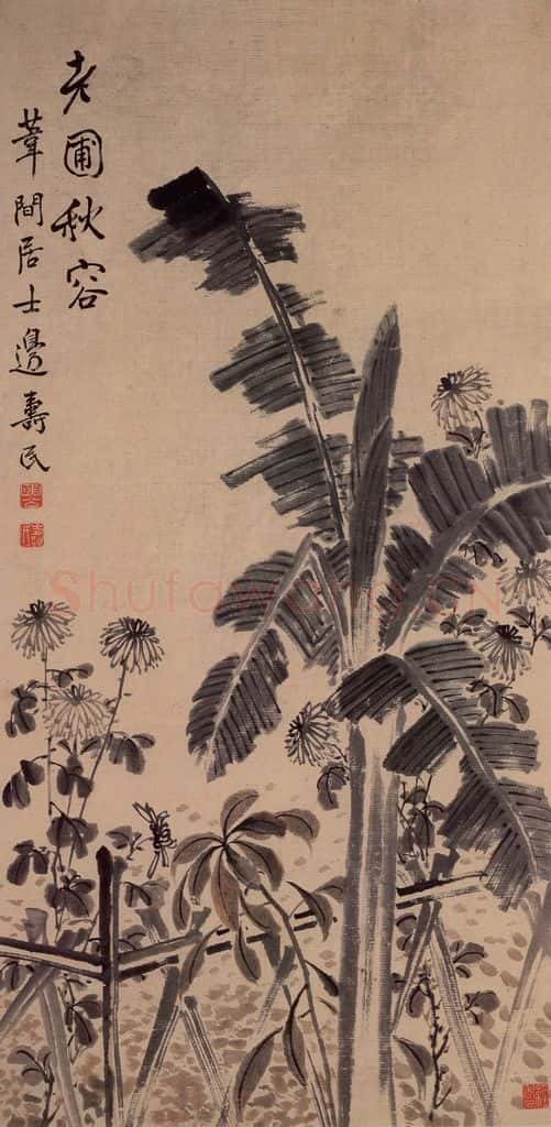  边寿民《老圃秋容图》书画作品