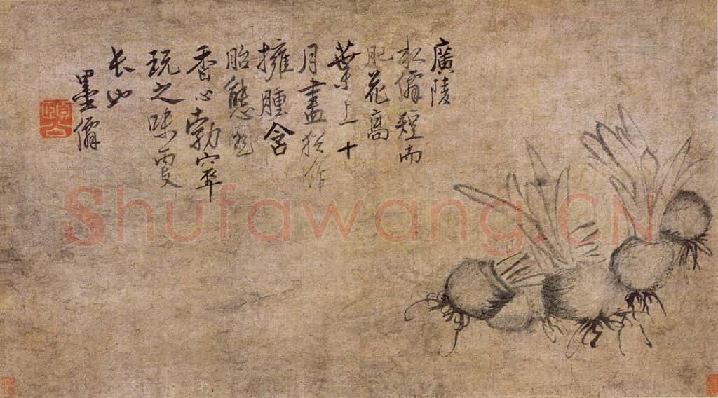 边寿民《广陵水仙图》书画作品