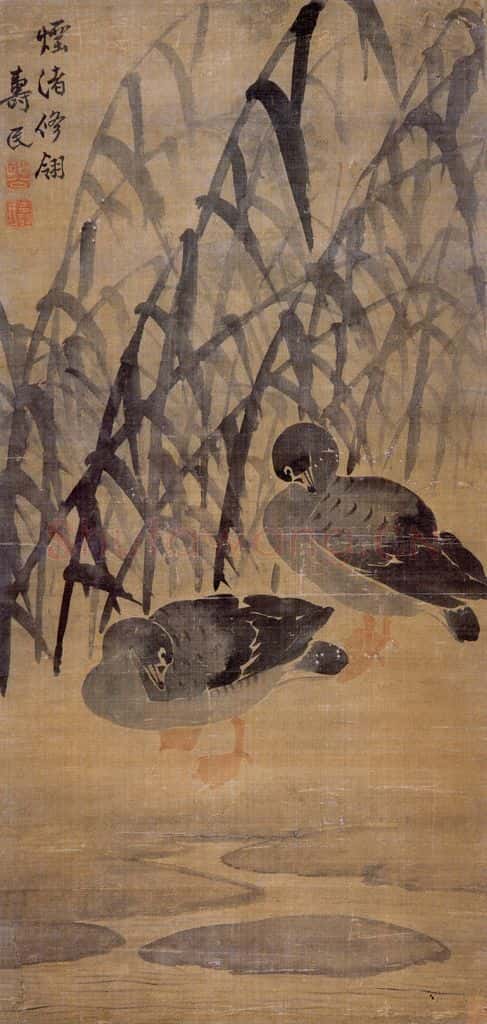  边寿民《芦雁图条屏》之一 书画作品