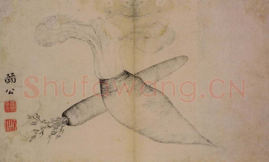 1728年 边寿民《蔬果册》书画作品