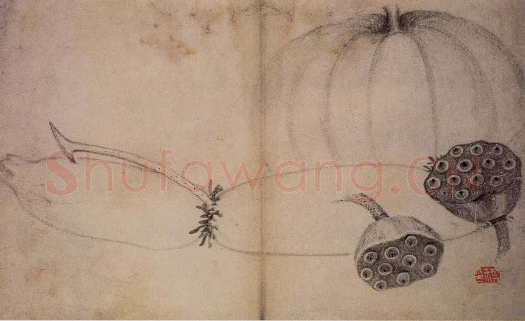 1728年 边寿民《蔬果册》书画作品