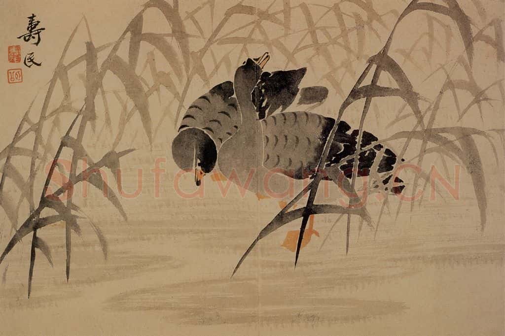 1739年 边寿民《芦雁花卉册》书画作品