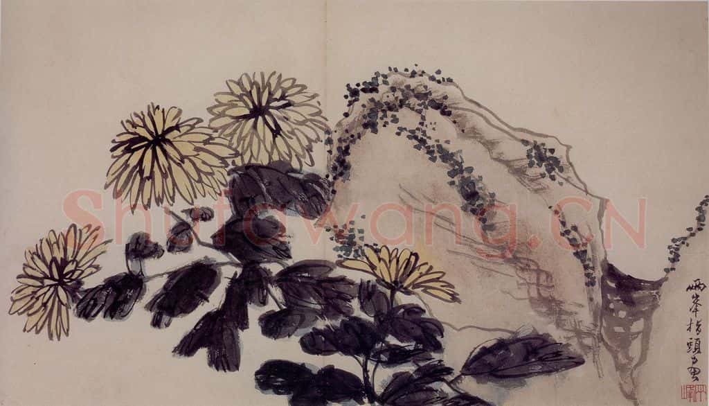 清 罗聘《山水花卉册》书画作品