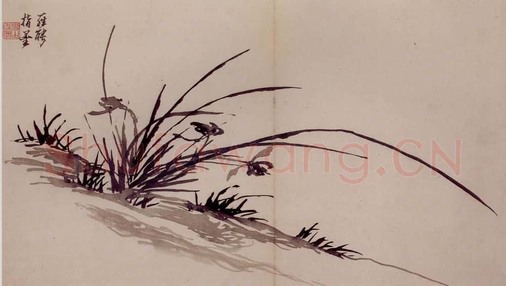 清 罗聘《山水花卉册》书画作品