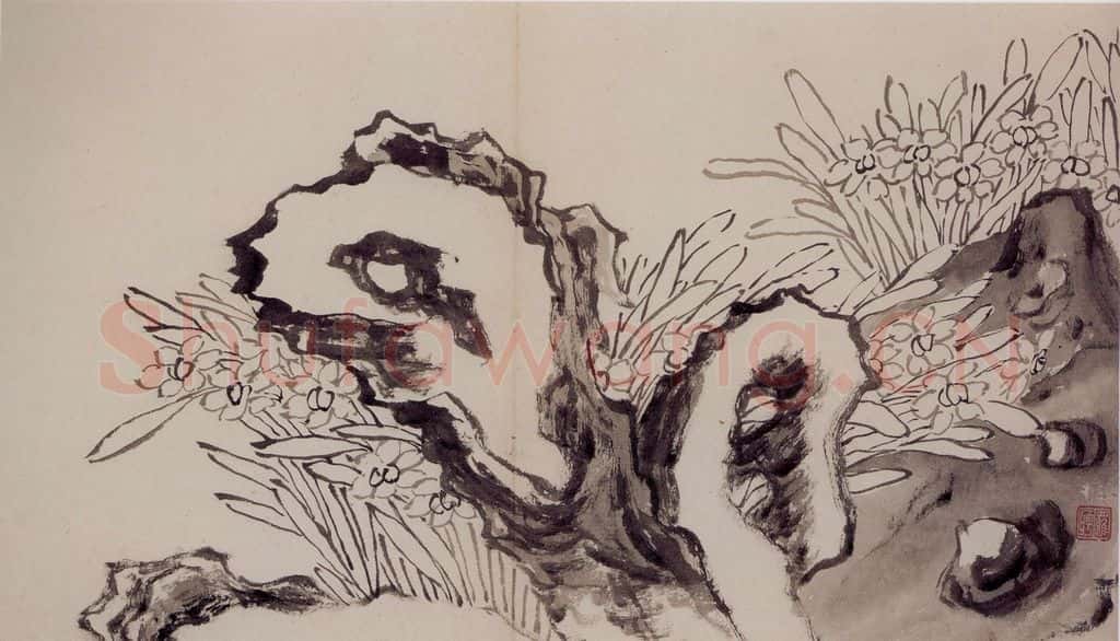清 罗聘《山水花卉册》书画作品