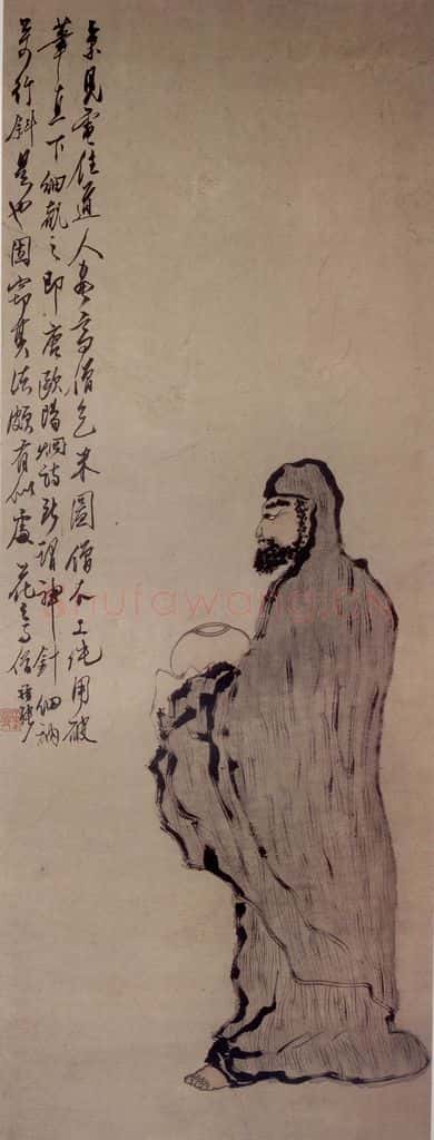 清 罗聘《高僧乞米图》书画作品