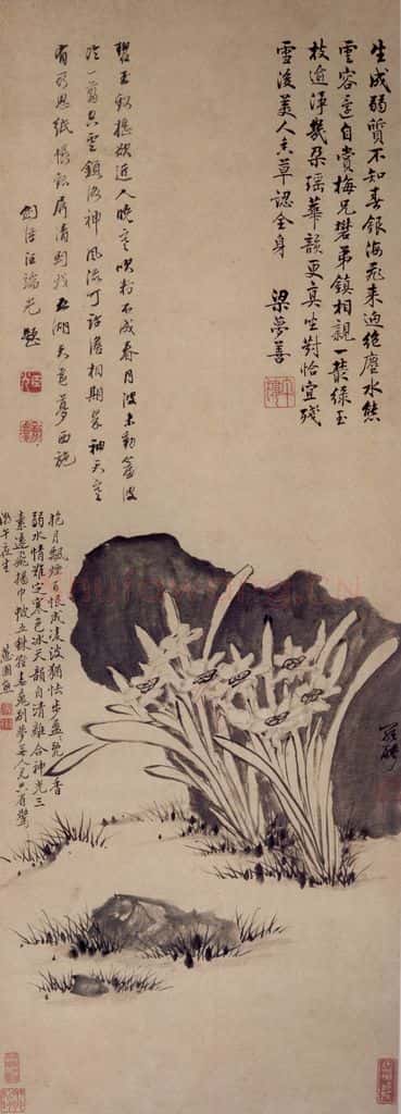 清 罗聘《水仙》书画作品
