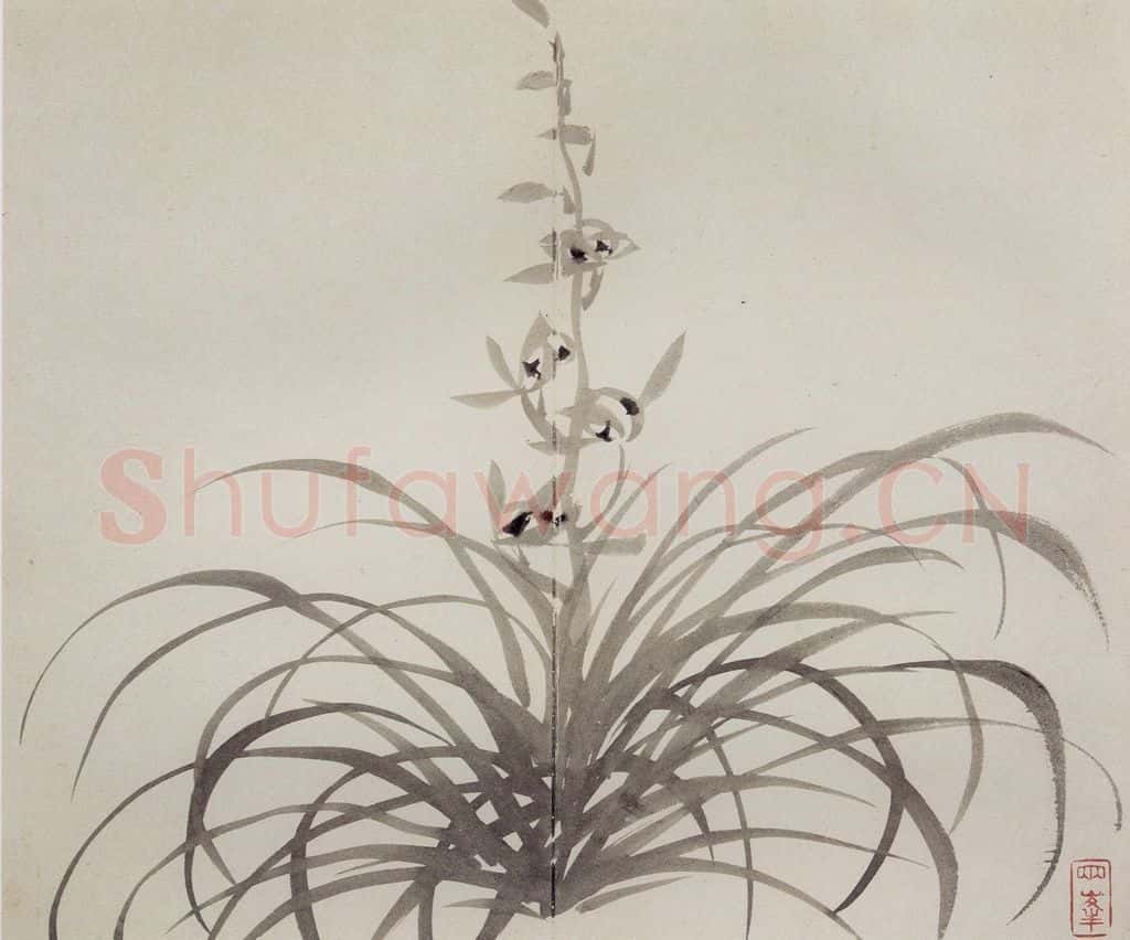 清 罗聘《兰竹石图册》书画作品