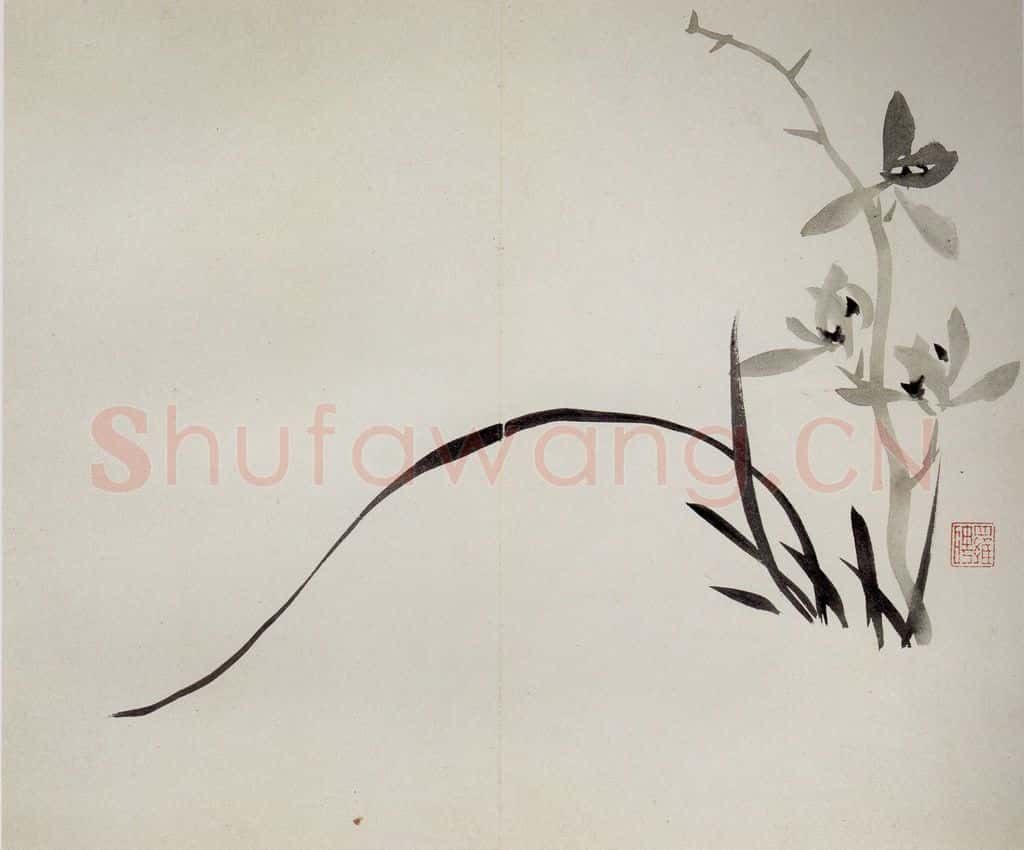 清 罗聘《兰竹石图册》书画作品