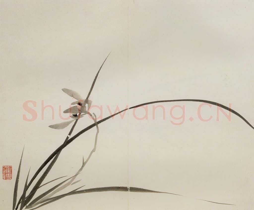 清 罗聘《兰竹石图册》书画作品