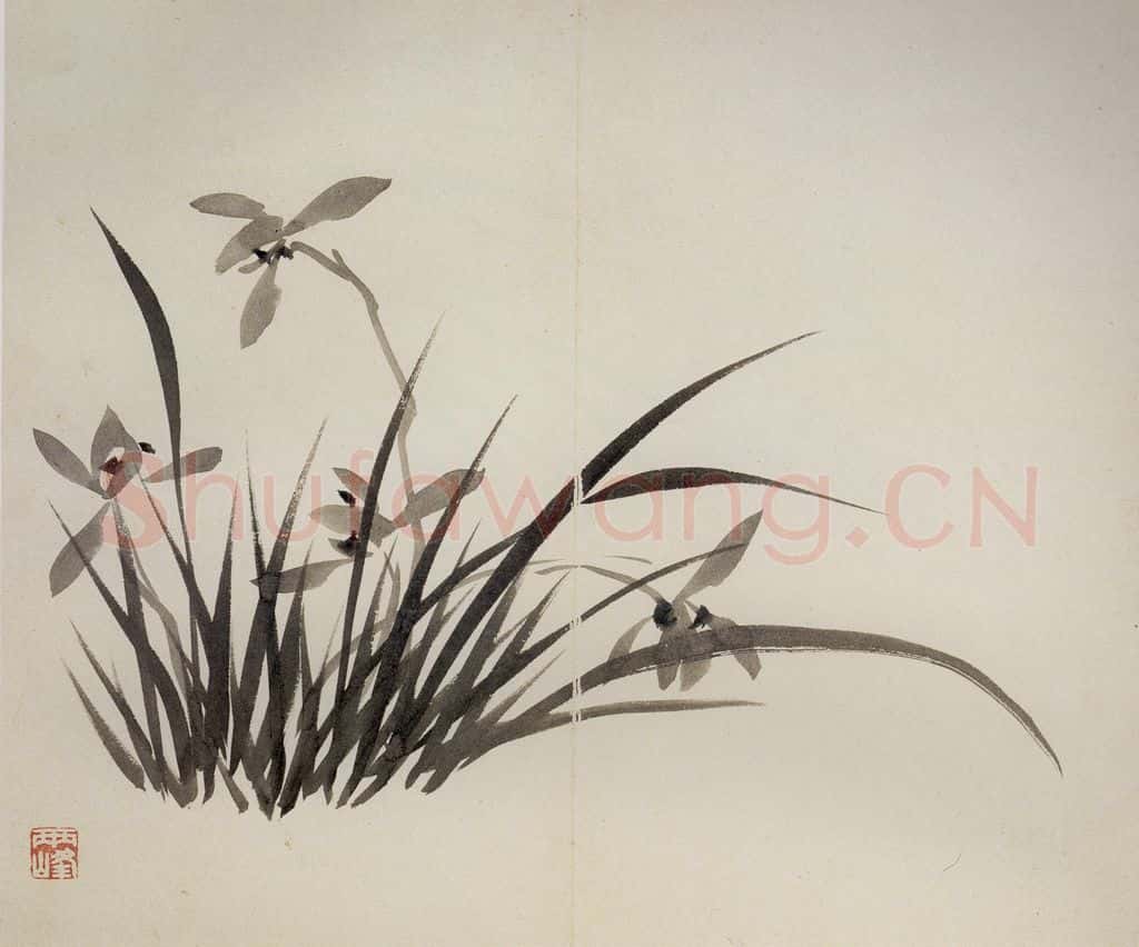 清 罗聘《兰竹石图册》书画作品