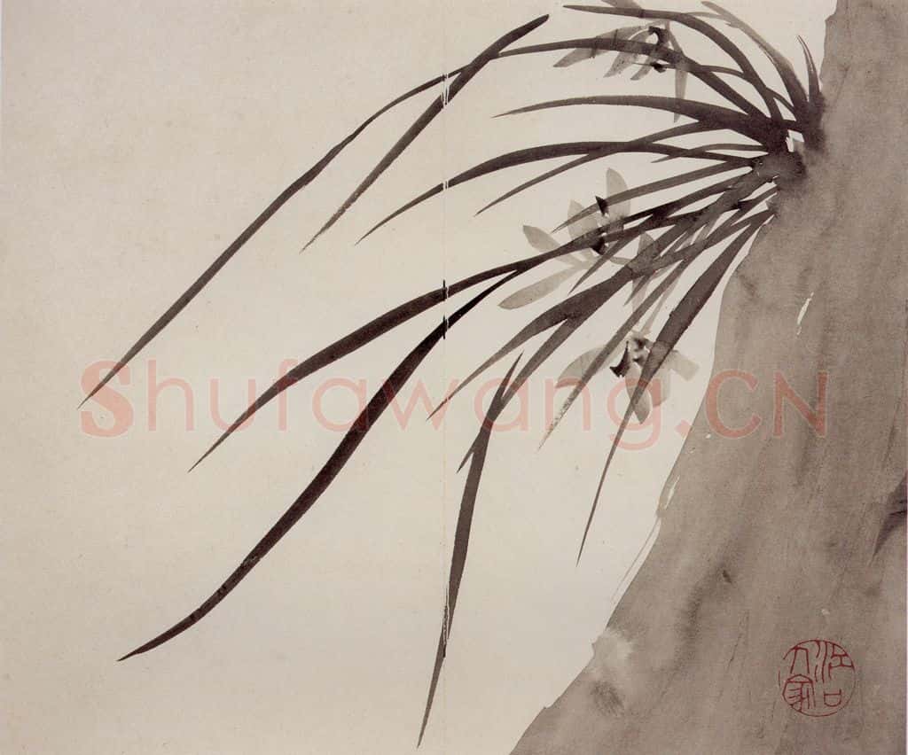 清 罗聘《兰竹石图册》书画作品