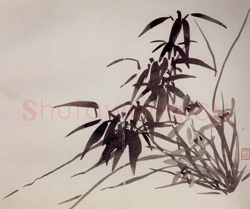 清 罗聘《兰竹石图册》书画作品