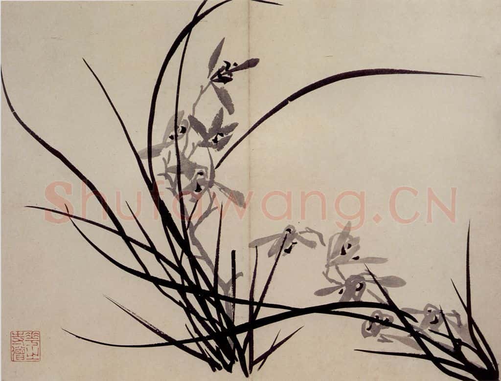 清 罗聘《兰花册》书画作品