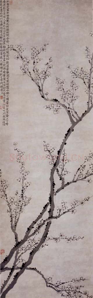 清 罗聘《梅花图》书画作品