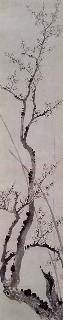 清 罗聘《松梅图条屏》书画作品