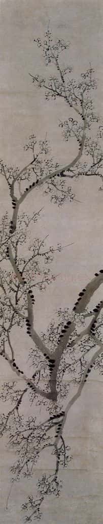 清 罗聘《松梅图条屏》书画作品