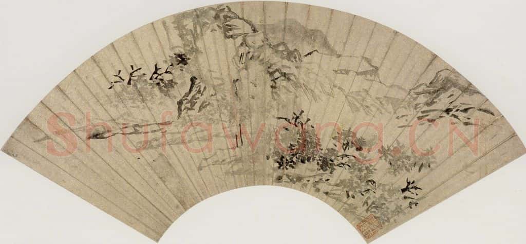 陈淳《山水图》书画作品