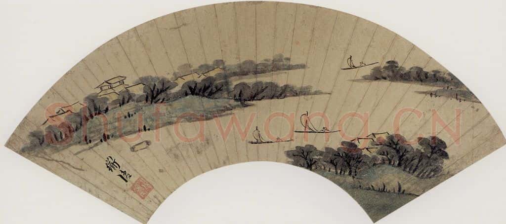  陈淳《山水图》书画作品