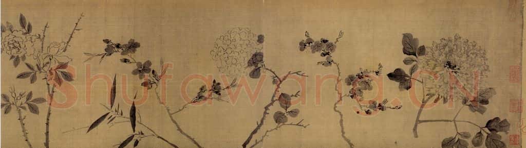 陈淳《花卉图卷》书画作品