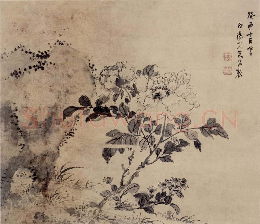 陈淳《牡丹图》书画作品
