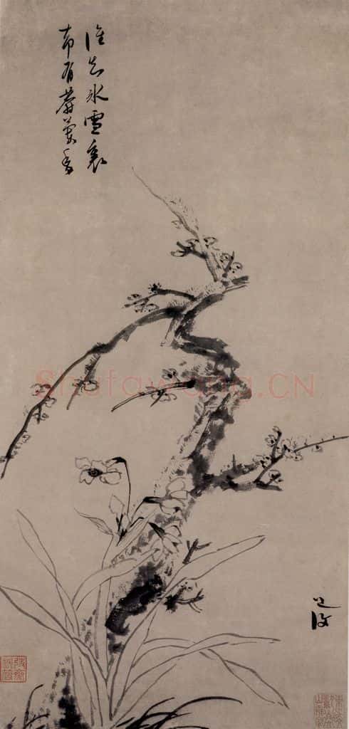 陈淳《梅花水仙图》书画作品