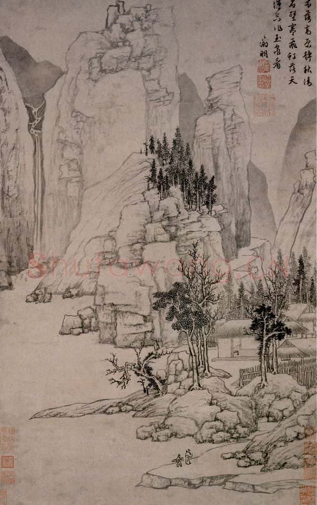 1547年 文征明《石壁飞虹图》书画作品