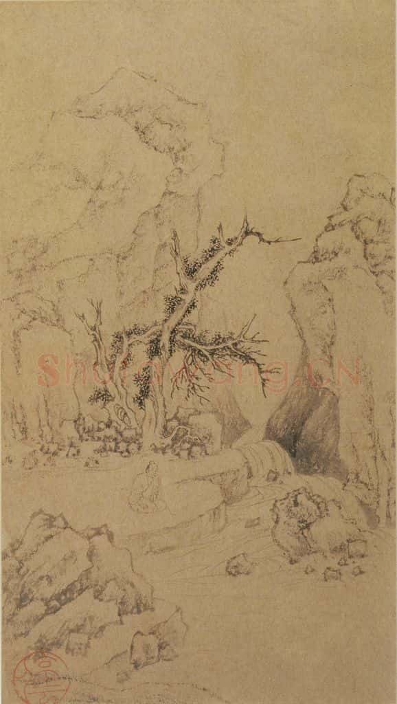 不明 文征明《山水图》书画作品