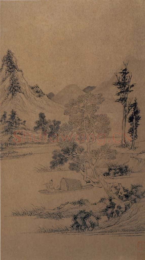 不明 文征明《山水图》书画作品