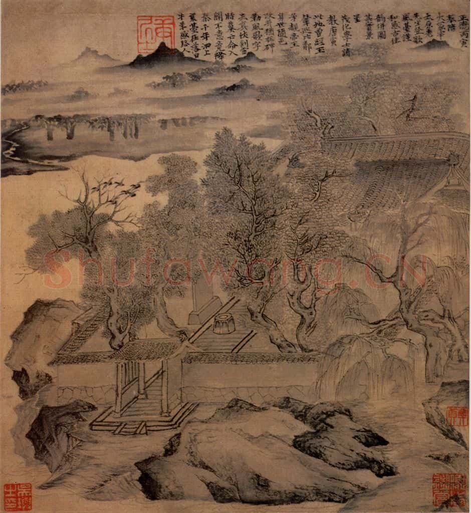 1506年 唐寅《沛台实景图》书画作品