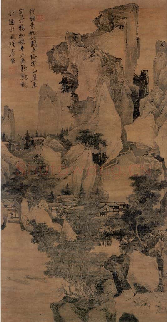 不明 唐寅《钱塘景物图》书画作品
