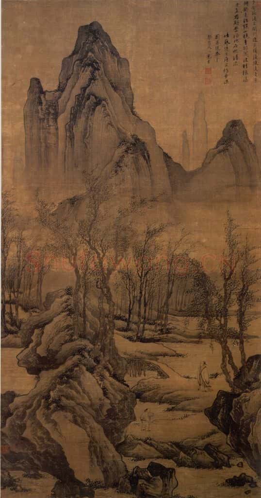 不明 唐寅《步溪图》书画作品