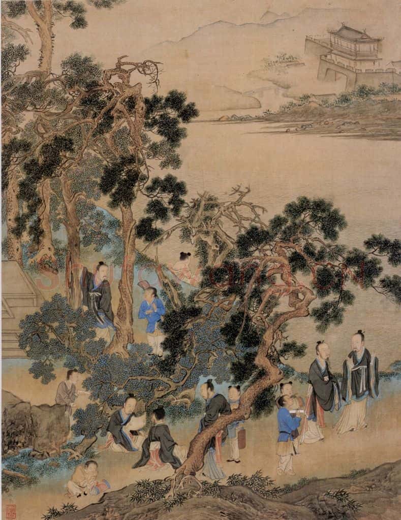 不明 仇英《人物故事图》书画作品