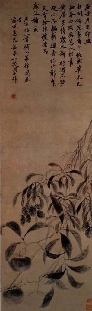 1480年 沈周《荔柿图》书画作品
