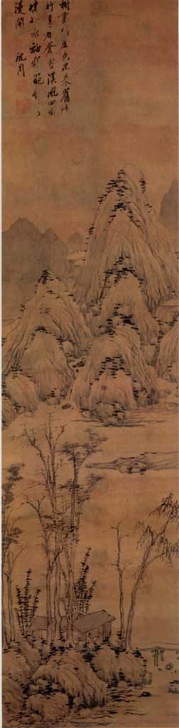 不明 沈周《山居读书图》书画作品