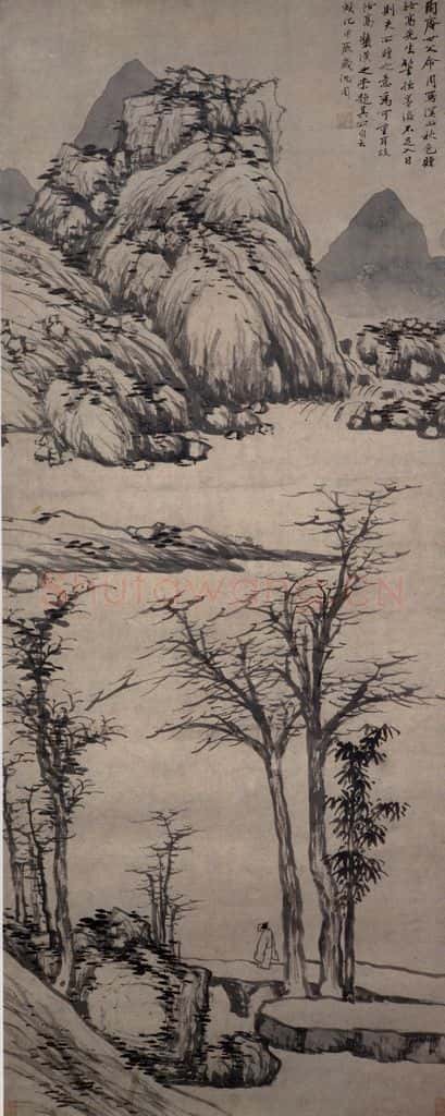 1484年 沈周《溪山秋色图》书画作品