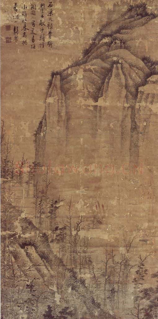 明末 龚贤《淡墨云山图》书画作品