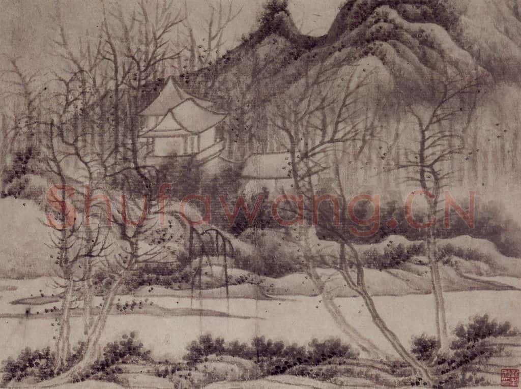 1657 龚贤《山水册》书画作品