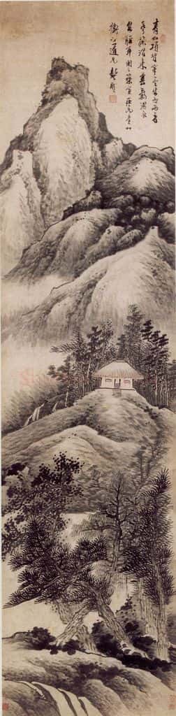 明末 龚贤《高台独居图》书画作品